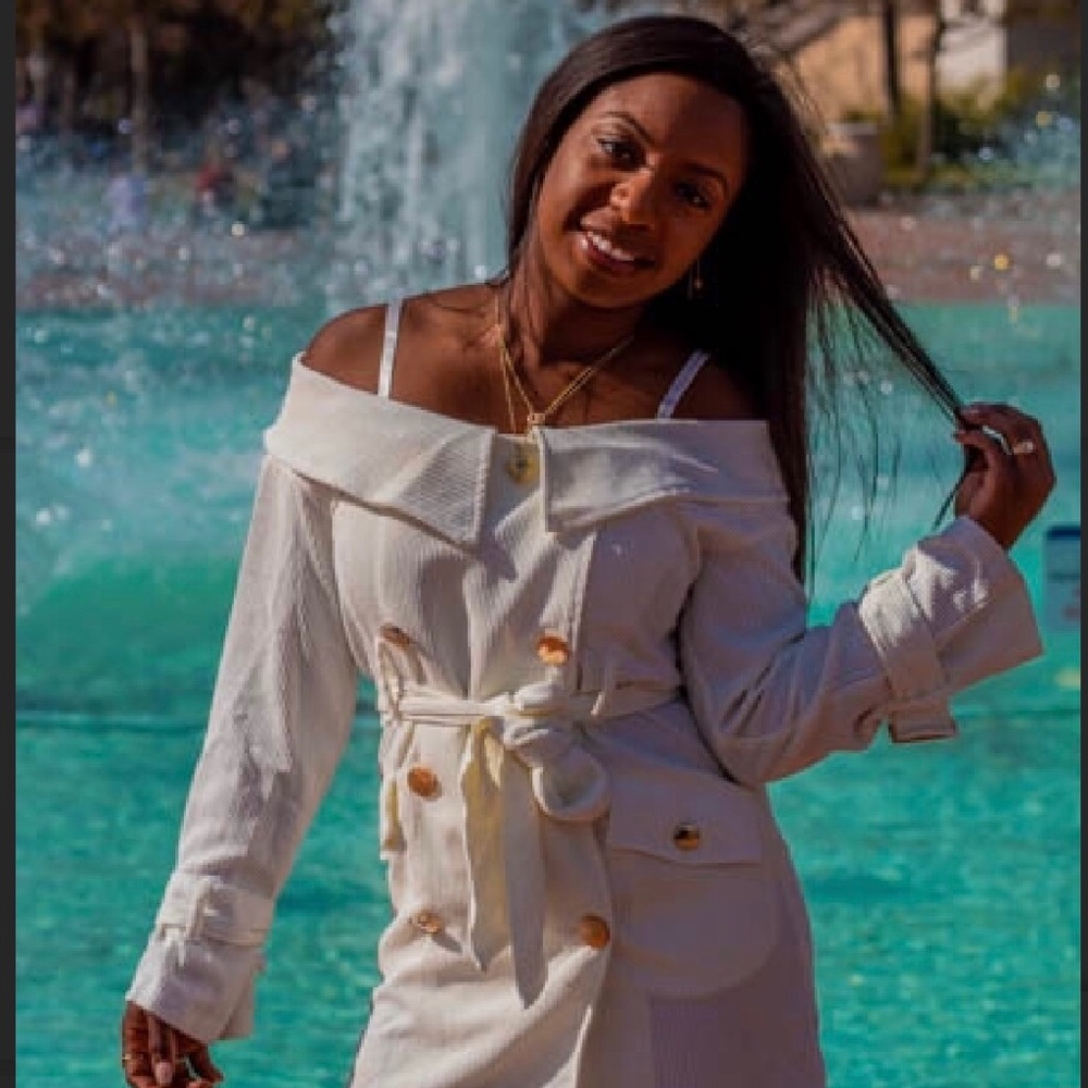 White corduroy dress